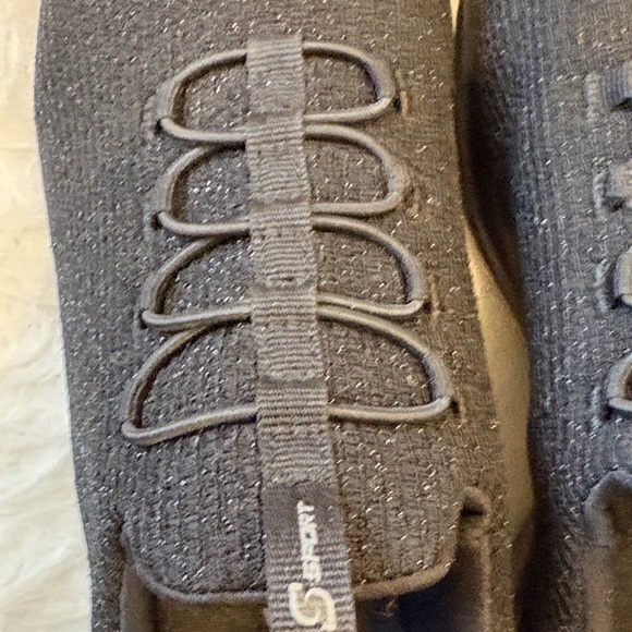 Skechers Black Shiny Knit Slip On Sport Memory Foam Sneaker 9 Very Light Weight - Picture 5 of 13
